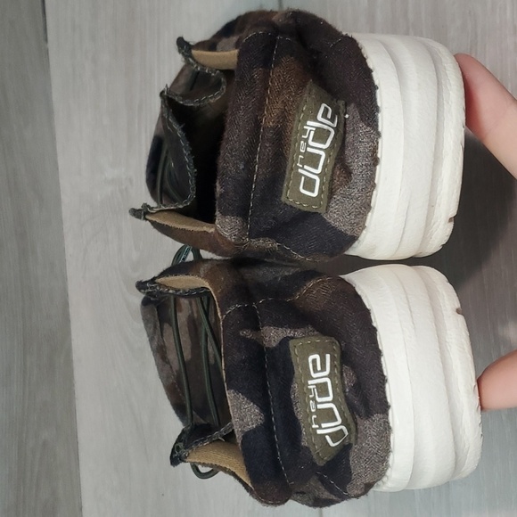 Hey Dude Wally Linen Youth Camo Loafer Slip on shoes sz Y6-L7 - Picture 7 of 11